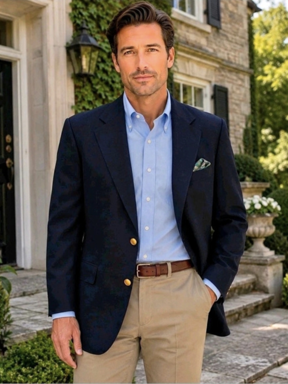 Polo University Club Ralph Lauren Navy Wool 2-Button Notch Sport Blazer 48R